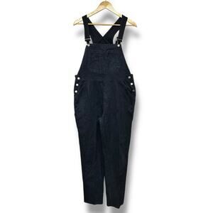 Vtg 80s Overalls Black Denim London London Carpenter Cotton Grunge Skater Goth L